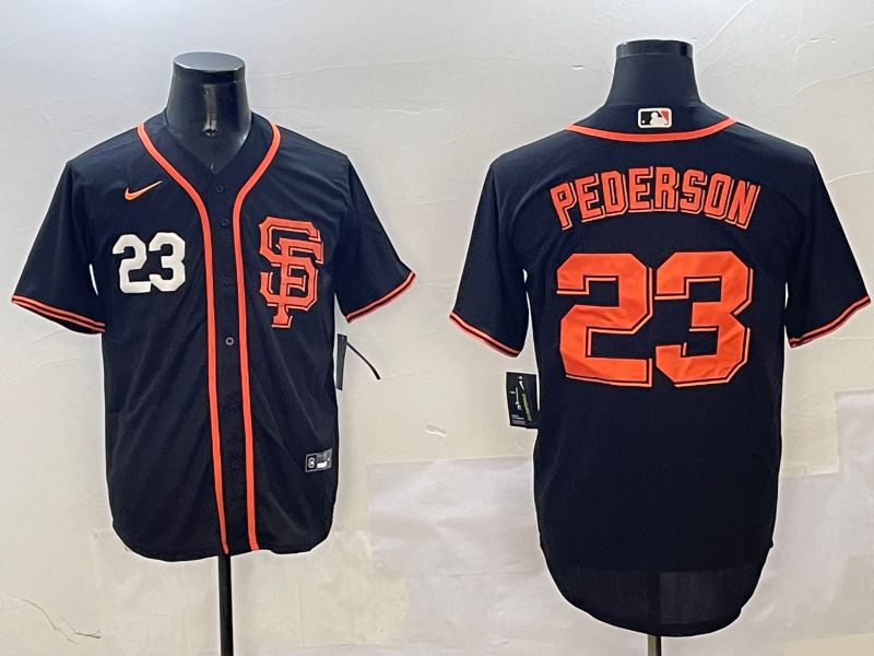 Men San Francisco Giants 23 Pederson Black Game 2025 Nike MLB Jersey style 3